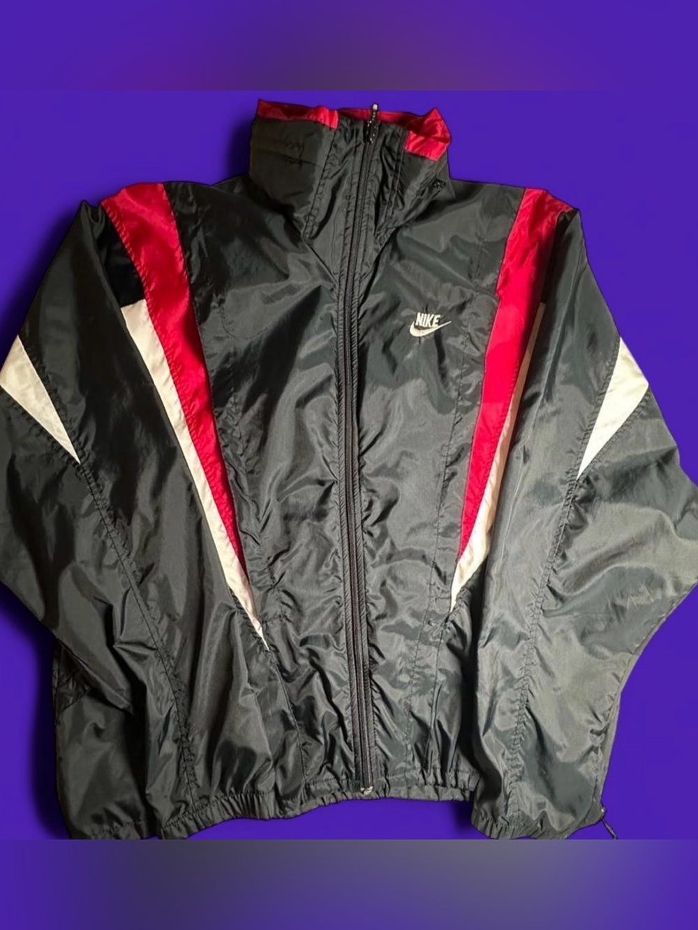Vintage 90s Nike Red Tag Diagonal Colorblock Windbreaker Jacket - XL